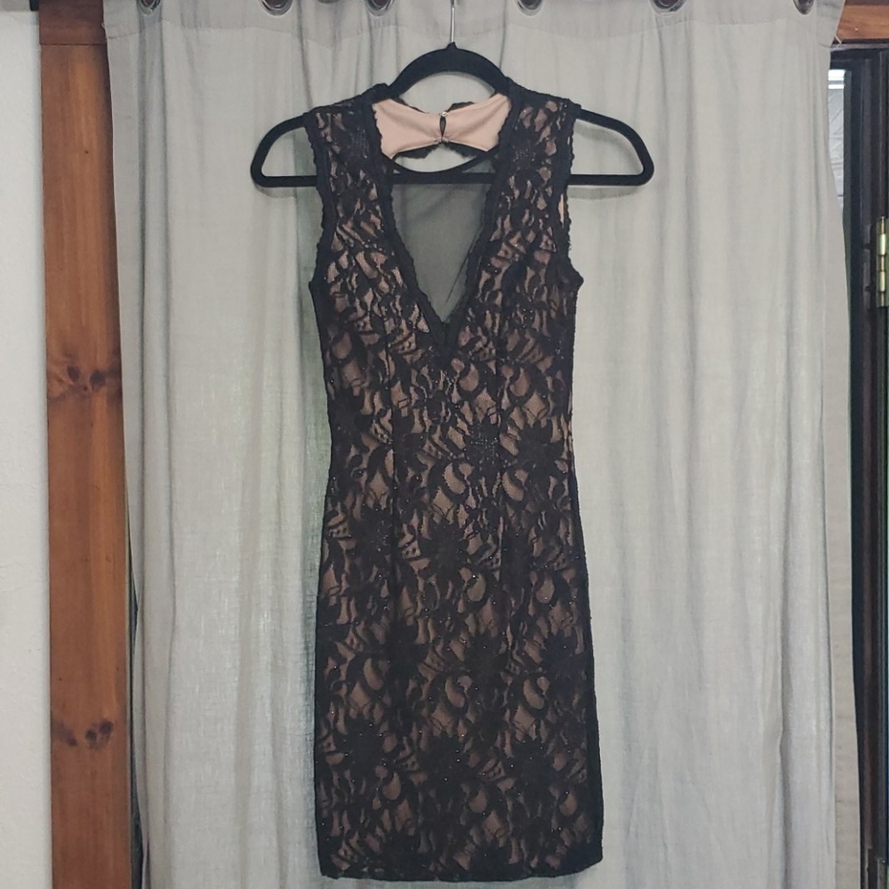 Black/Nude Lace Dress